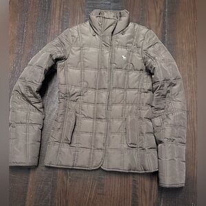 Abercrombie Kids Girls Size Large Quilted Brown Puffer Jacket Coat